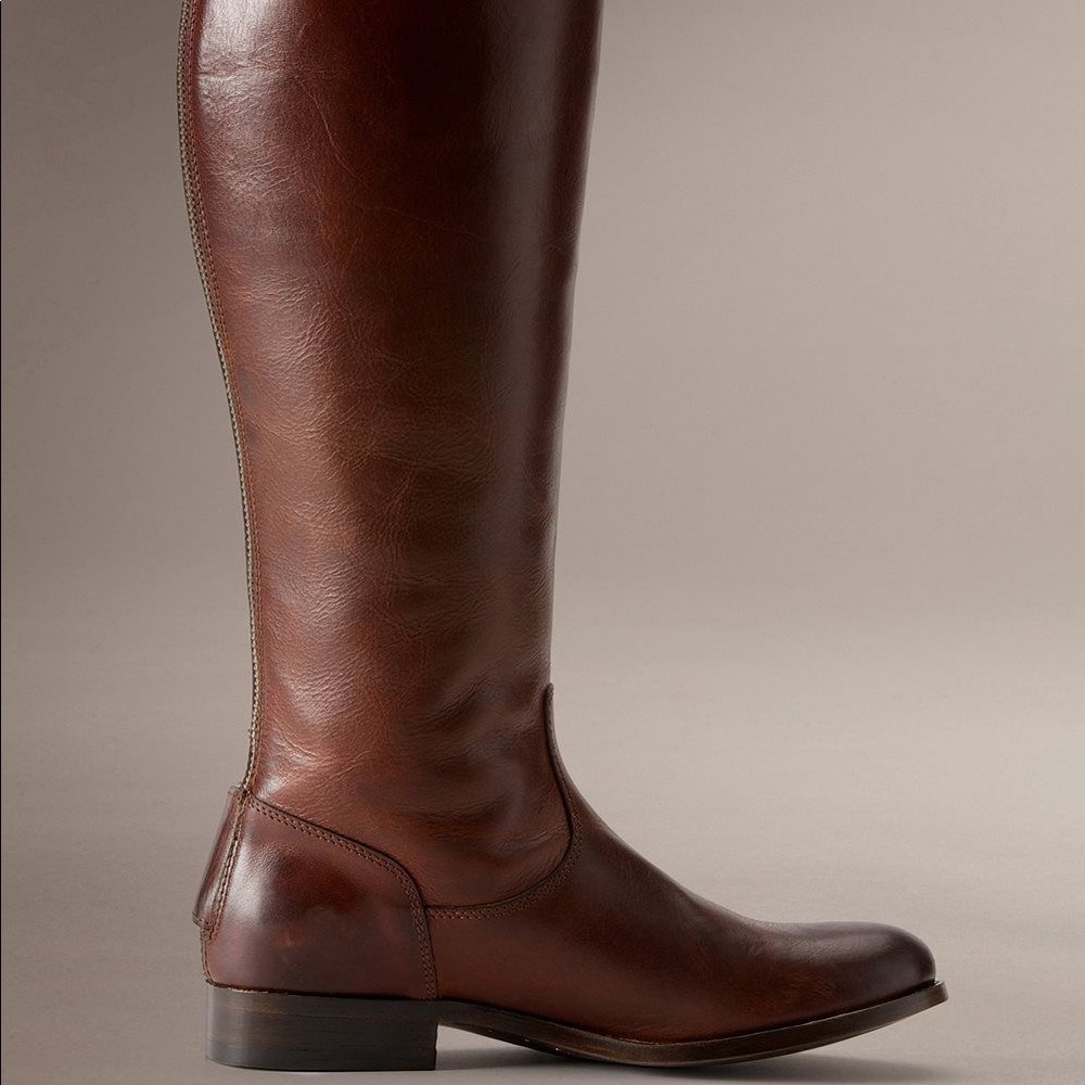 Frye Melissa Button Back Zip Boots (Cognac) (9)